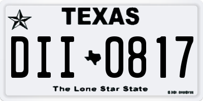 TX license plate DII0817