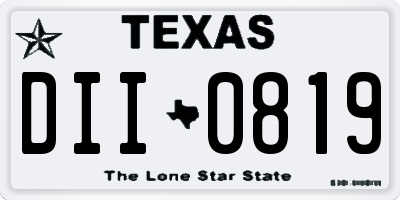 TX license plate DII0819