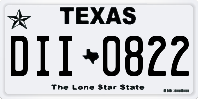 TX license plate DII0822