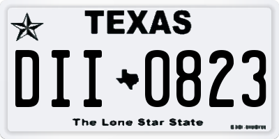 TX license plate DII0823