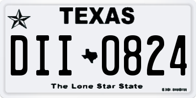 TX license plate DII0824