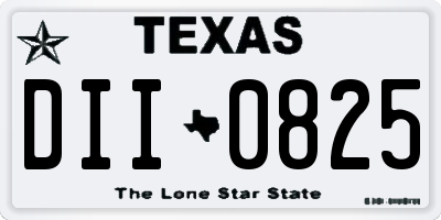 TX license plate DII0825