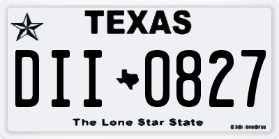 TX license plate DII0827