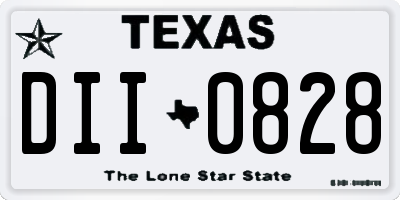 TX license plate DII0828