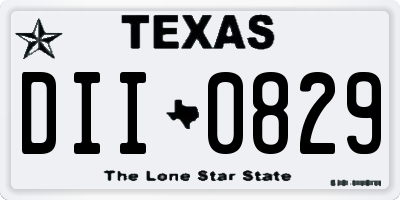 TX license plate DII0829