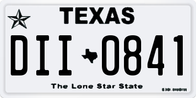 TX license plate DII0841