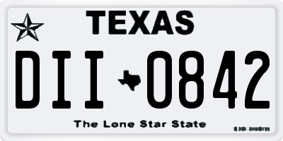 TX license plate DII0842