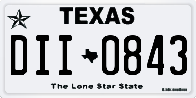 TX license plate DII0843