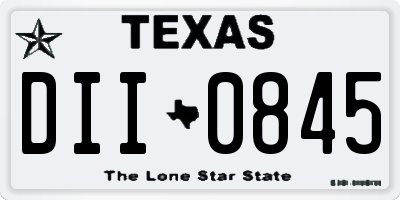 TX license plate DII0845
