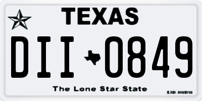 TX license plate DII0849