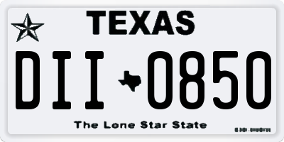 TX license plate DII0850