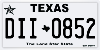 TX license plate DII0852