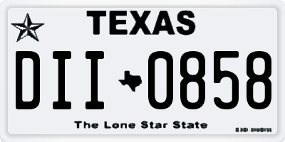 TX license plate DII0858