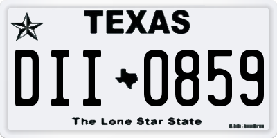 TX license plate DII0859