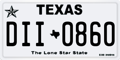 TX license plate DII0860
