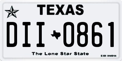 TX license plate DII0861