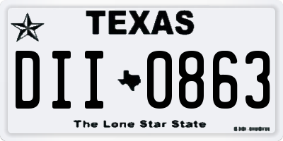 TX license plate DII0863