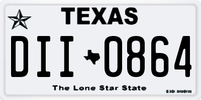 TX license plate DII0864