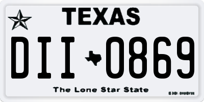 TX license plate DII0869