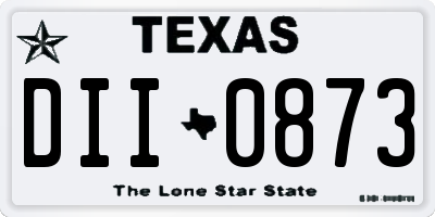 TX license plate DII0873