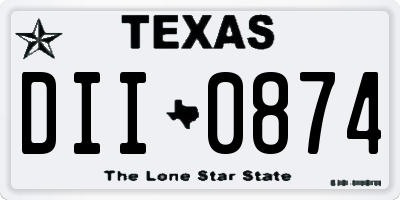 TX license plate DII0874