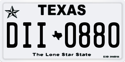 TX license plate DII0880