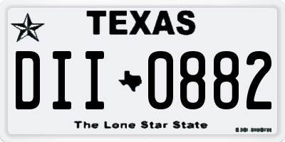 TX license plate DII0882