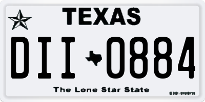 TX license plate DII0884