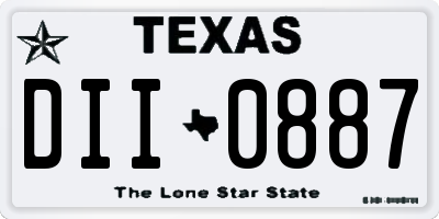 TX license plate DII0887