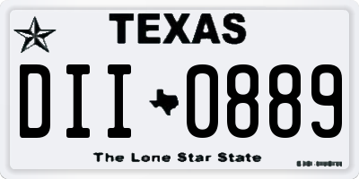 TX license plate DII0889