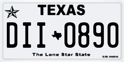 TX license plate DII0890