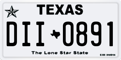 TX license plate DII0891