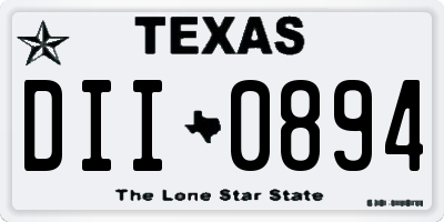 TX license plate DII0894