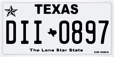 TX license plate DII0897