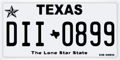 TX license plate DII0899