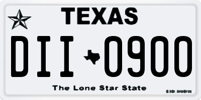TX license plate DII0900