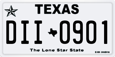 TX license plate DII0901