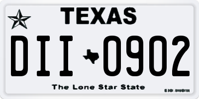 TX license plate DII0902