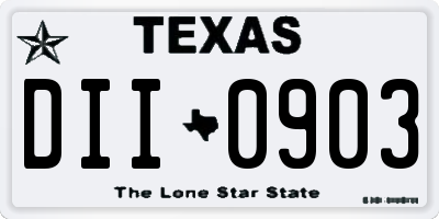 TX license plate DII0903