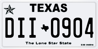 TX license plate DII0904