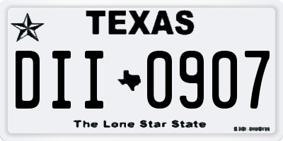 TX license plate DII0907