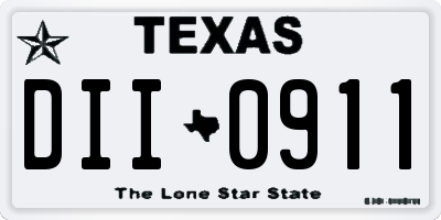 TX license plate DII0911