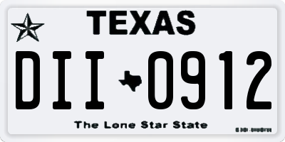 TX license plate DII0912