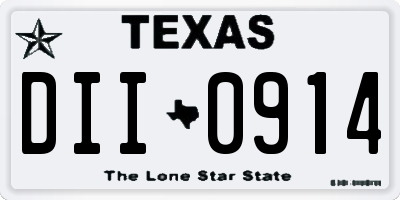 TX license plate DII0914