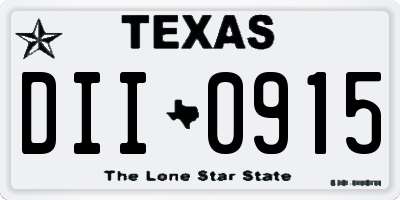 TX license plate DII0915