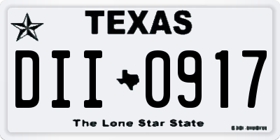 TX license plate DII0917