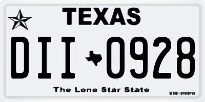 TX license plate DII0928