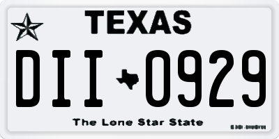 TX license plate DII0929