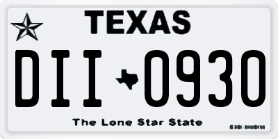 TX license plate DII0930