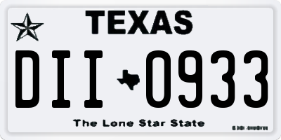 TX license plate DII0933